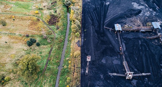 Mine de charbon en Silésie, Pologne